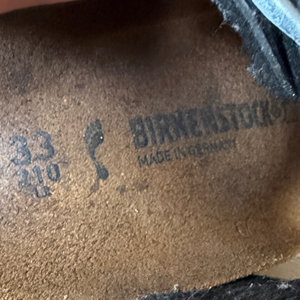 Birkenstock Black Sandals with Silver Buckles - Picture 2 of 4